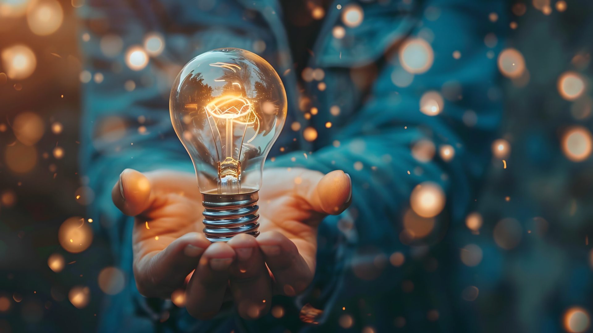 Closeup on an energyefficient lightbulb, representing small steps towards mitigating global warming